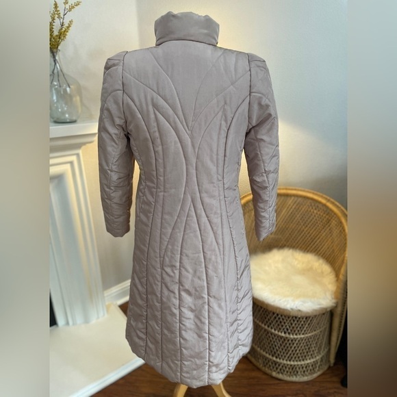 Vintage J Gallery Long Down Puffer Coat XS | Ivory Cream Quilted Winter Jacket - Picture 2 of 4